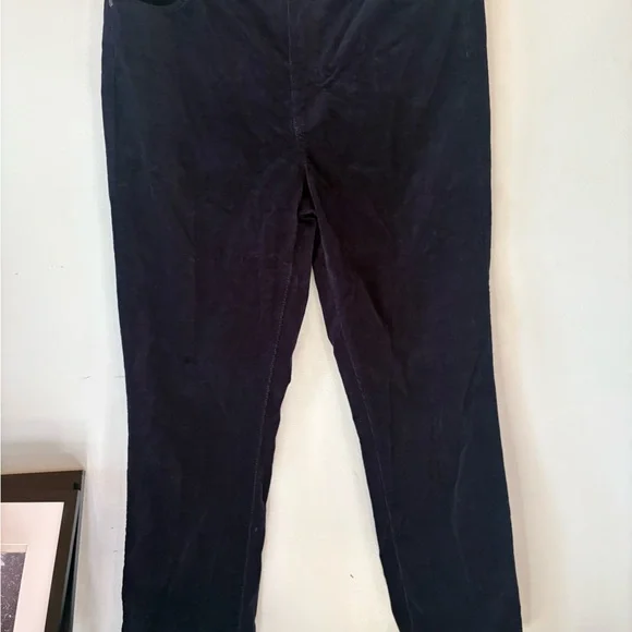 Talbots Women's Classic Black Straight Leg Corduroy Pants - Picture 3 of 7